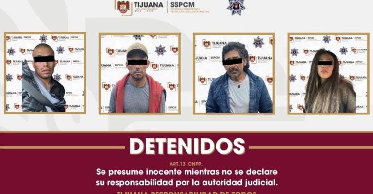 Detienen a banda que entregaba avisos de extorsión en mercado de Tijuana