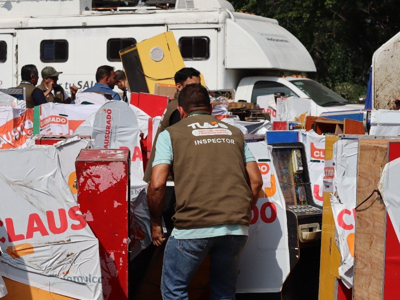 Confiscan y destruyen 178 máquinas tragamonedas irregulares en Tlajomulco