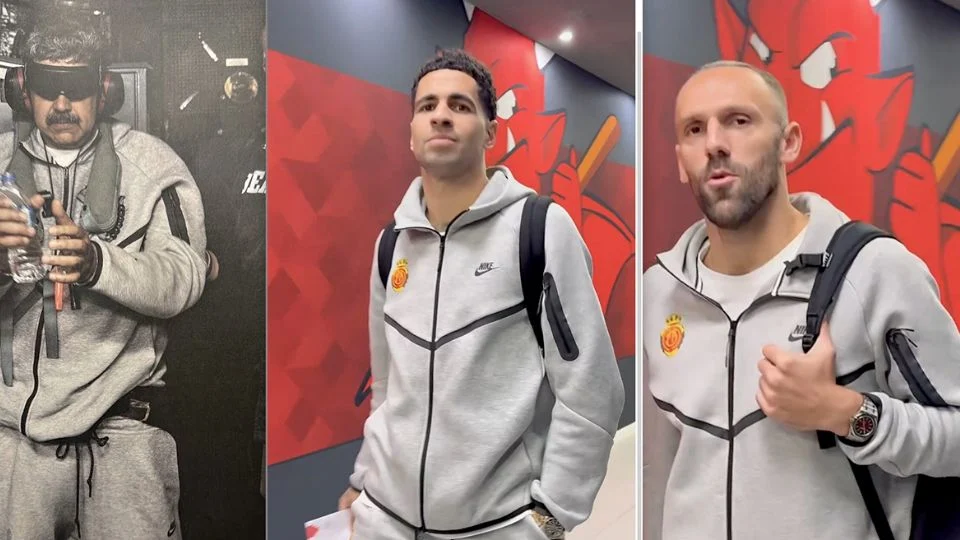 Futbolistas del Mallorca visten pants idénticos a los que portaba Nicolás Maduro al ser detenido