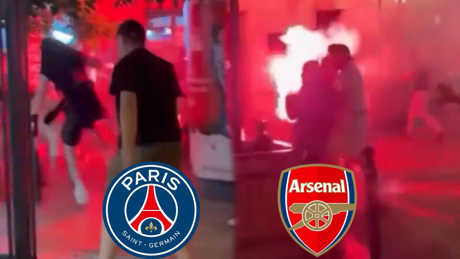 Aficionados de PSG y Arsenal se enfrentan antes de la final