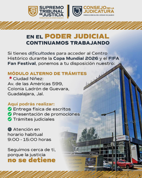 Ciudad Judicial implementará trabajo a distancia por el Mundial