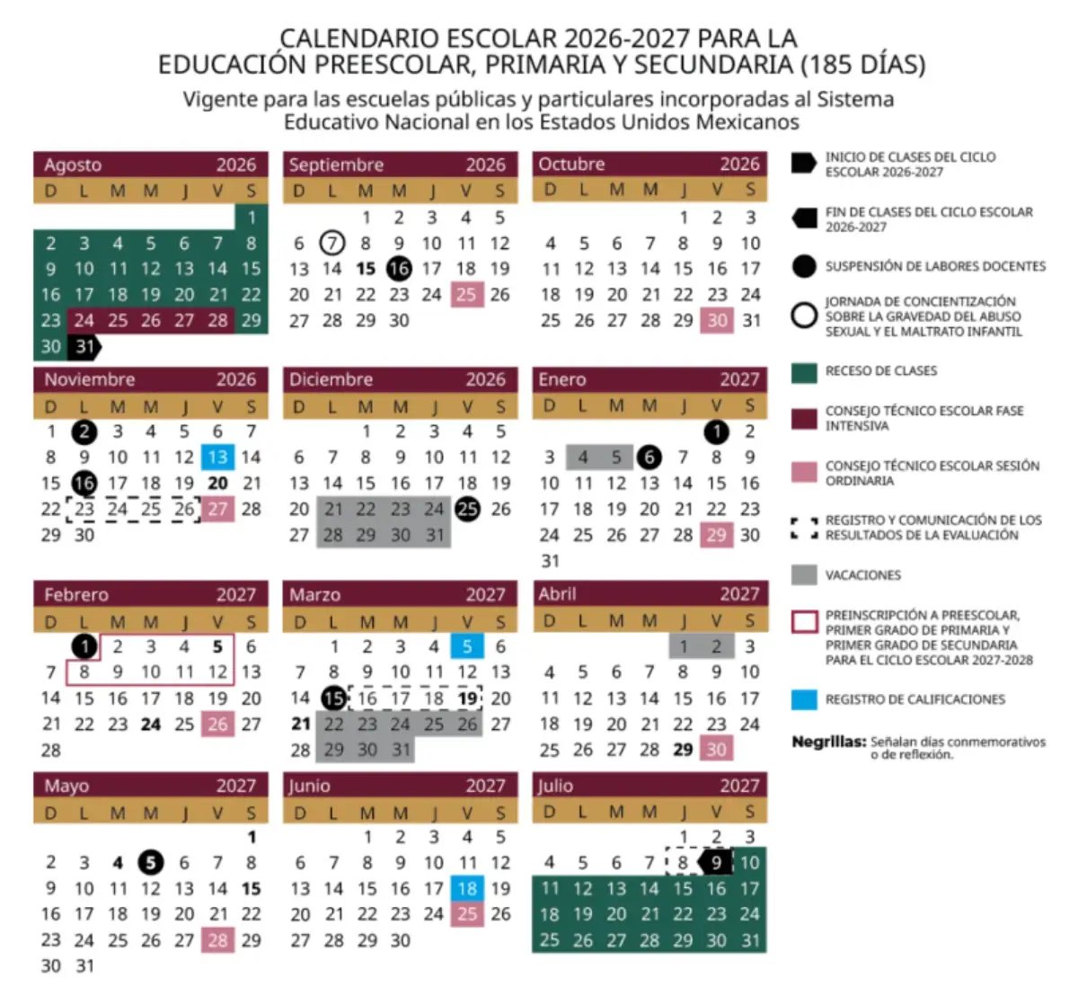 SEP Desvela Puntos Clave del Calendario Escolar 2026-2027: Aulas Preparadas