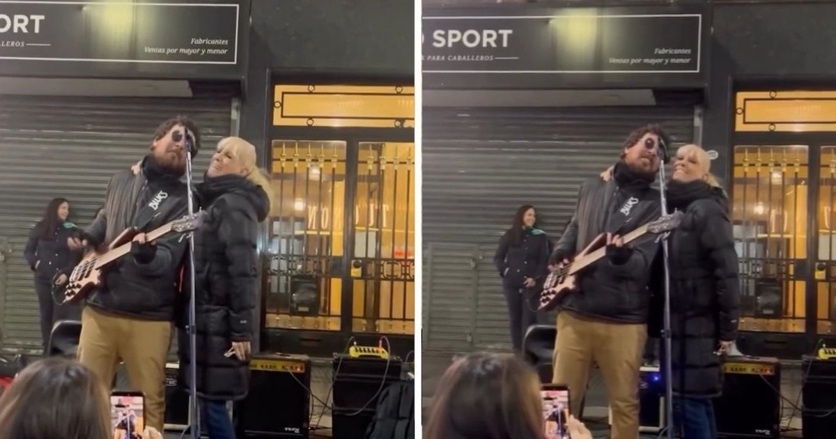 Valeria Lynch sorprende al sumarse a banda callejera en avenida Corrientes