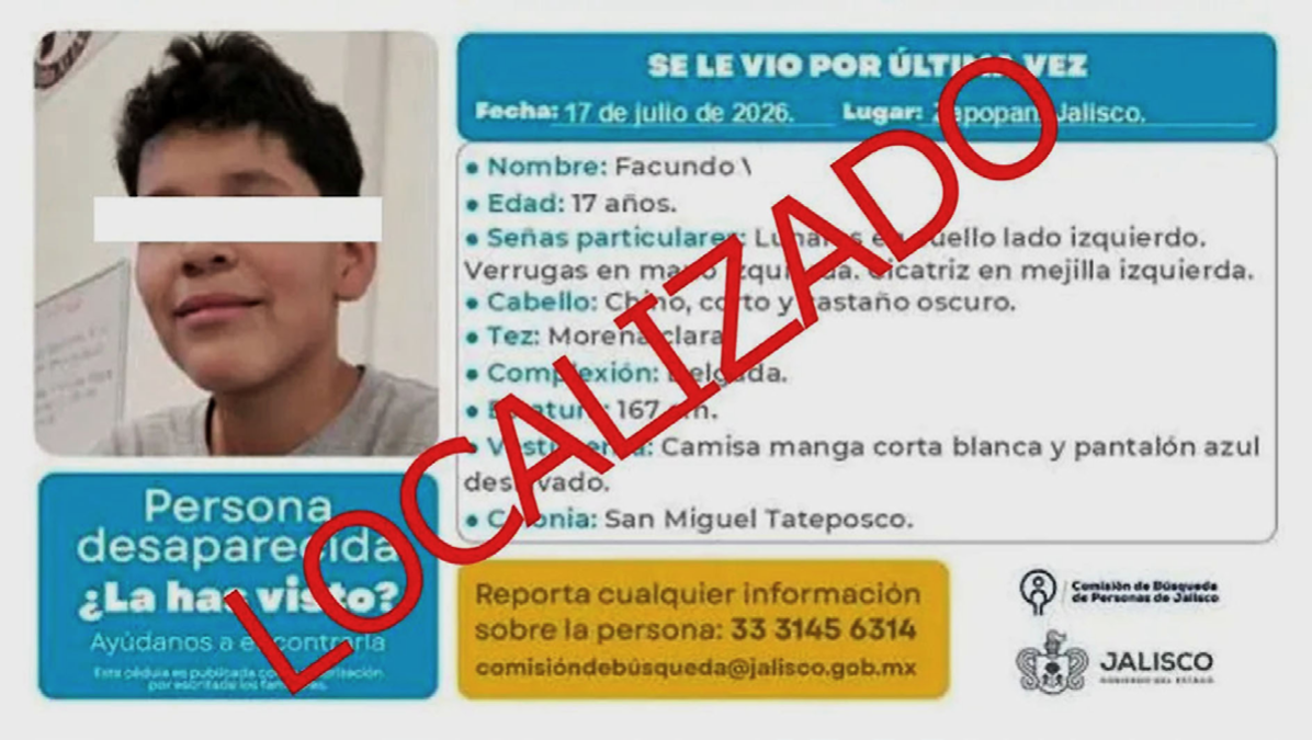 Hallan a adolescente reportado como desaparecido