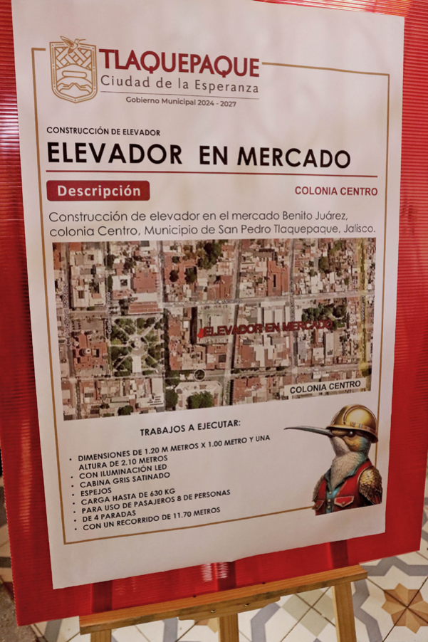 Arranca instalación de elevador en el Mercado Juárez