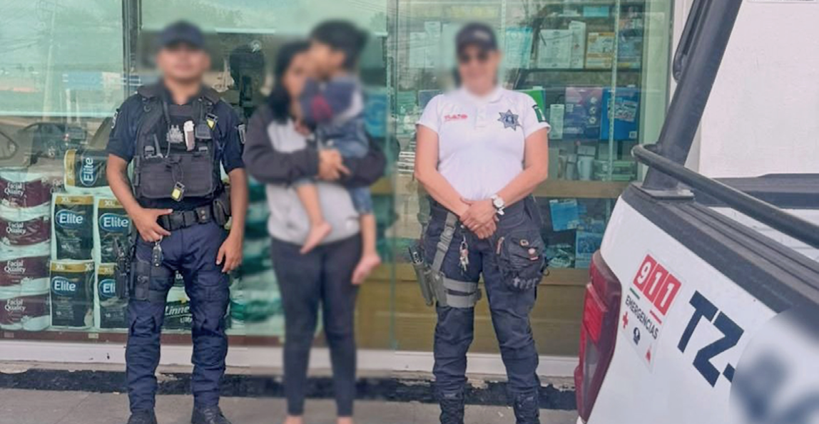 Policías de Tlajo regresaron a su familia a niño de tres años